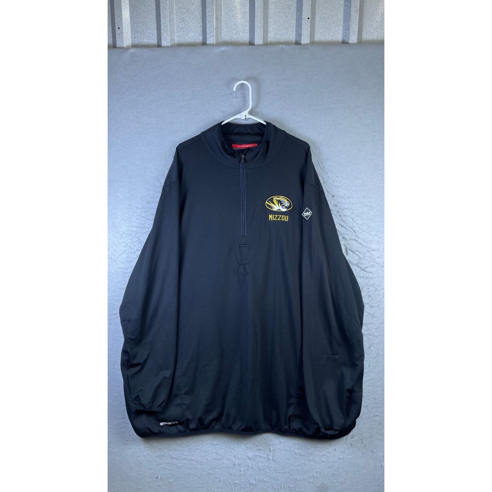 Franchise Club Pullover Men 4XL Black Good Mizzou Tigers Missouri 1/4 Zip Jacket